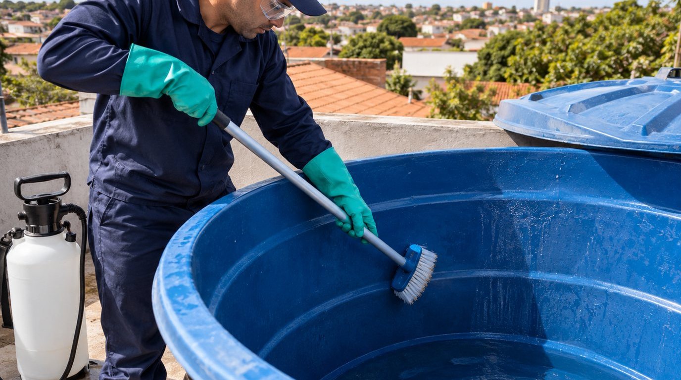 Higienização e Desinfecção da Caixa d'Água em Americana‑SP